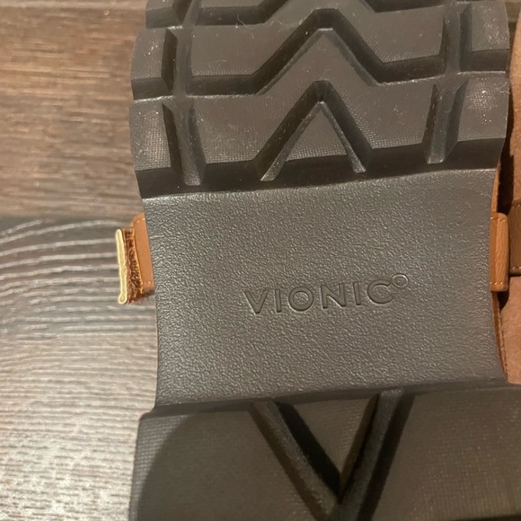 Vionic Kailen Faux Fur Shearling Mules Comfort Orthotic Comfy Fuzzy in Toffee 10 - Picture 9 of 12